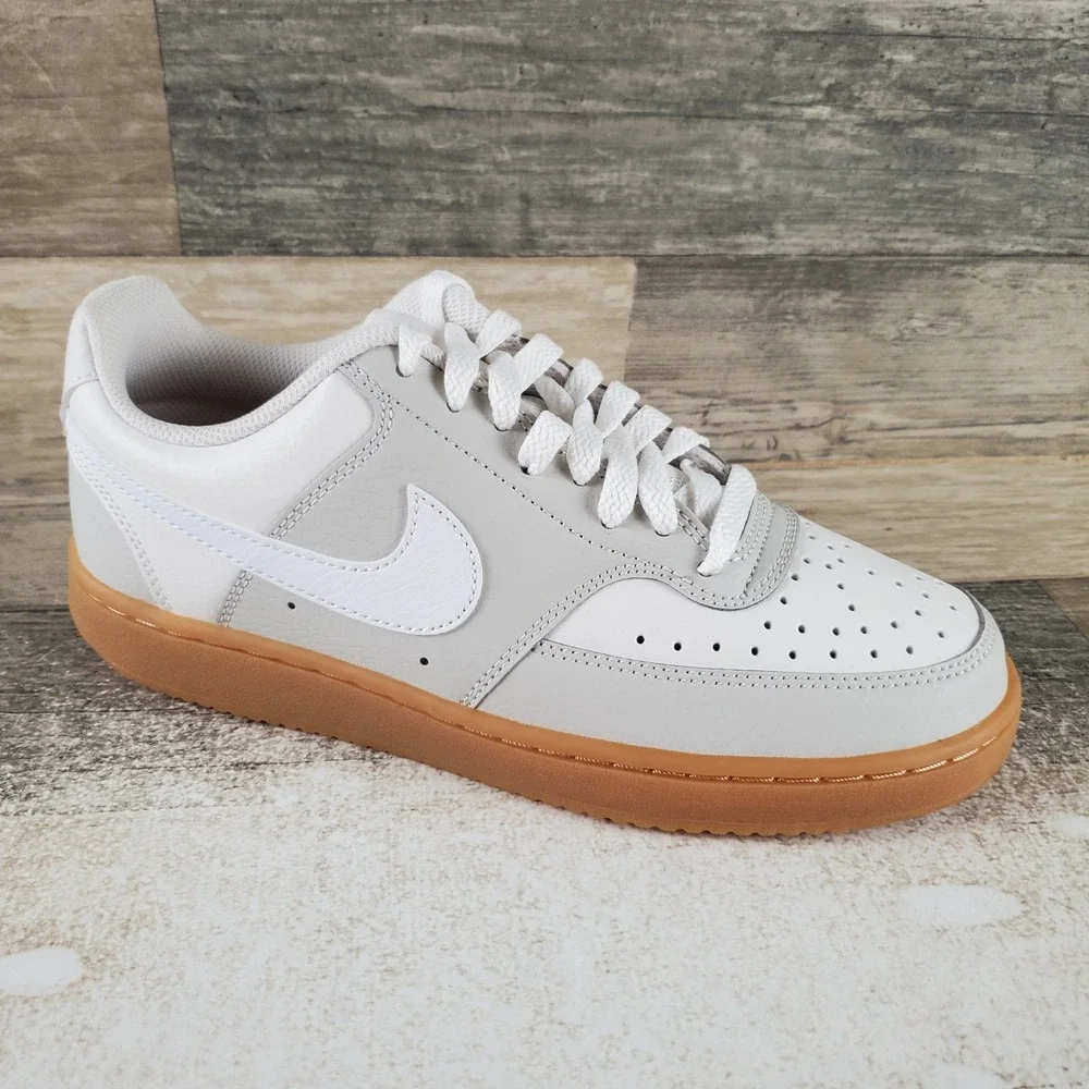 Nike Court Vision Low Womens Shoes Sz 7 Light Bone White Phantom Lace Up Sneaker